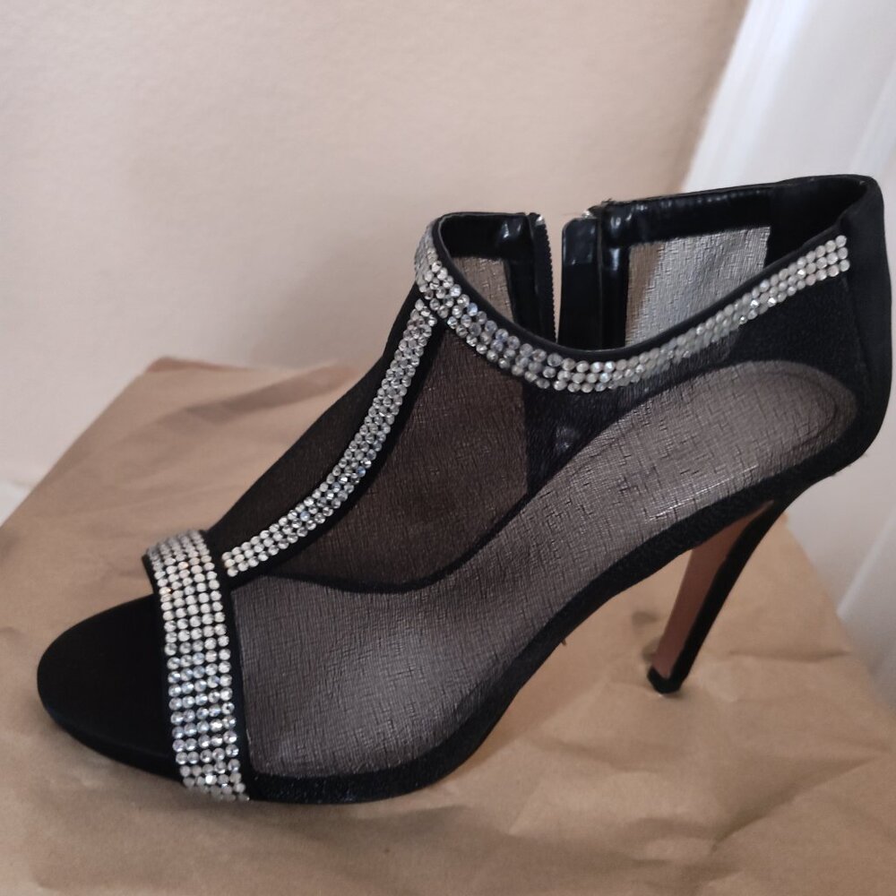Caparrós Rhinestone Open Toe Mesh Booties - Picture 4 of 5